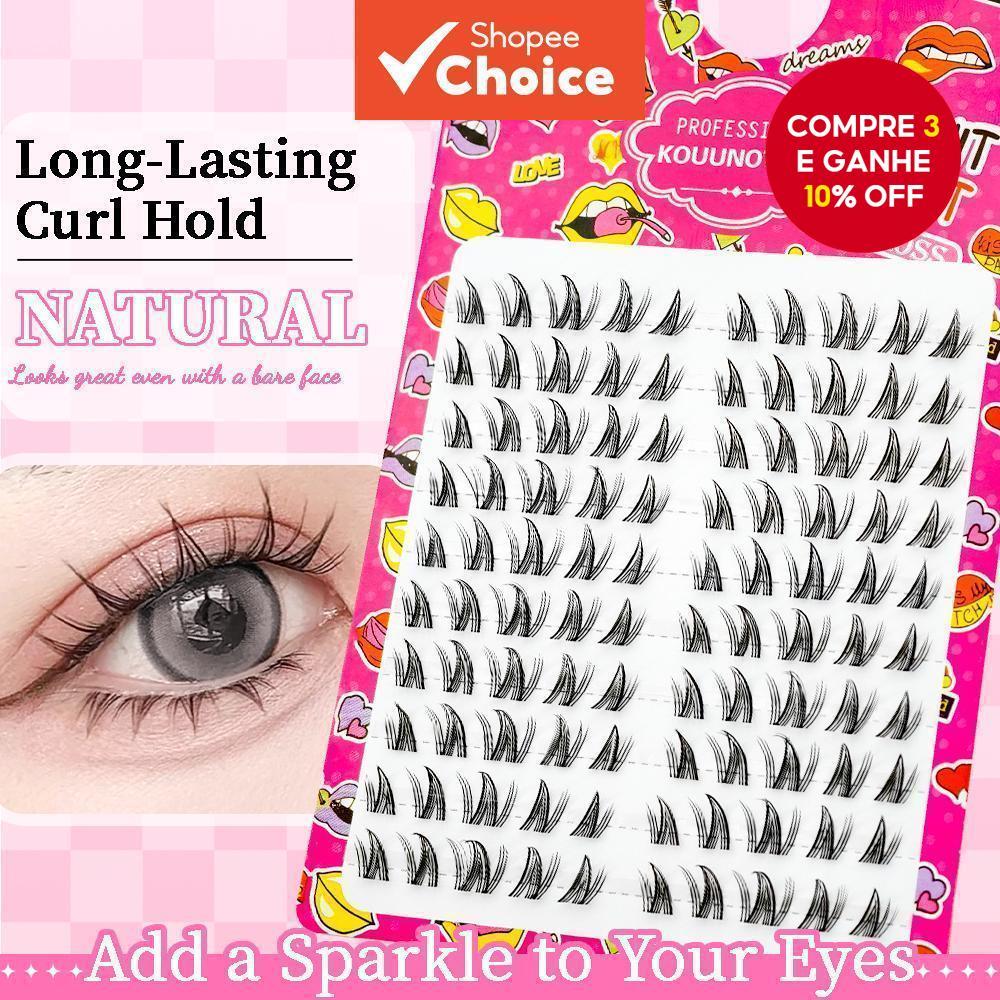  Cílios Postiços de Girassol C-Curl (10-12mm, 100Pçs) - Puro Fofo, Amigável para Iniciantes para Uso Diário, Viagens, em Oferta na Shopee