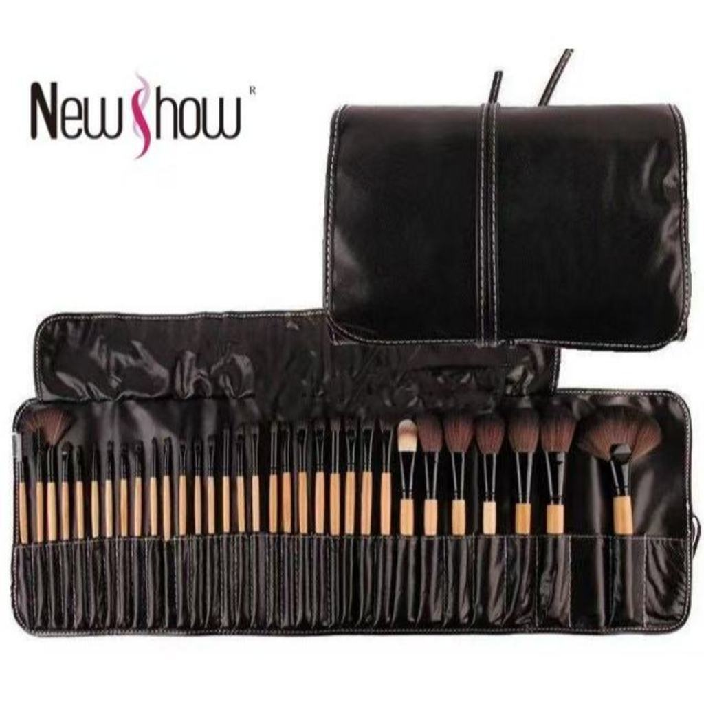 Kit 32 Peças Conjunto De Pincéis De Maquiagem Para Pó Sombra Delineador Lábios com estojo