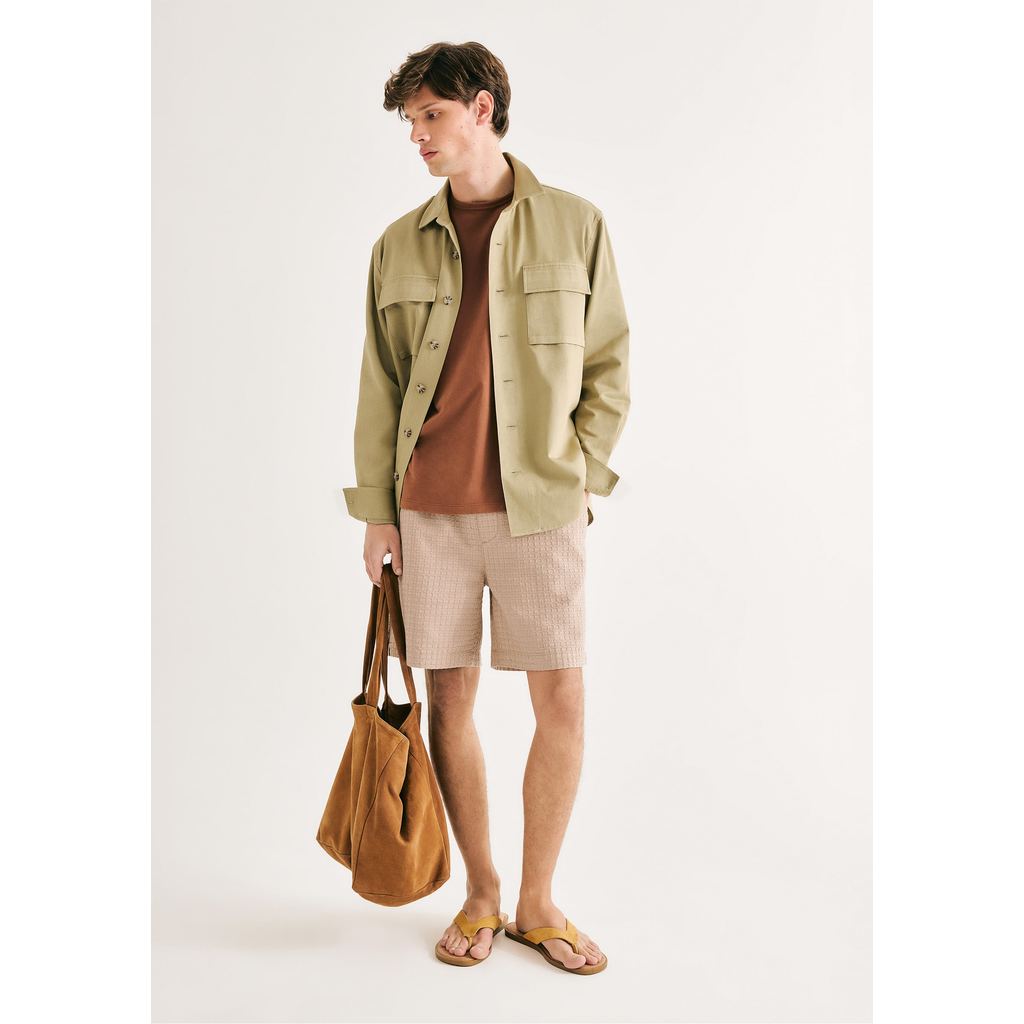 Bermuda Masculina Reta Texturizada