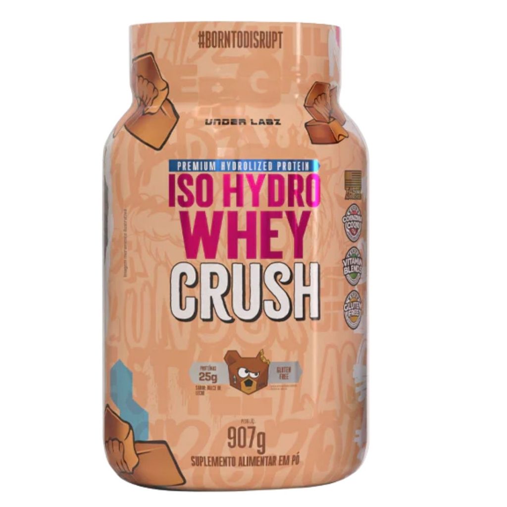 IsoHydro Whey Crush Pote 907g Under Labz Dulce De Leche em Oferta na Shopee