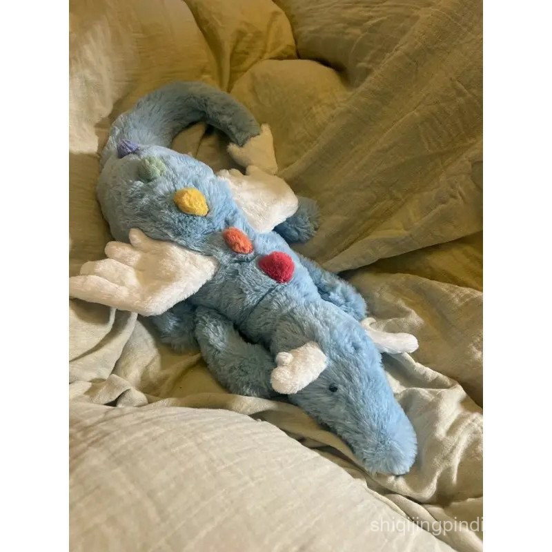 Brinquedo de Pelúcia Dragão Céu Azul Gigante Fantasia Cartoon TV Asas Brancas Brinquedo de Pelúcia Animal Mac