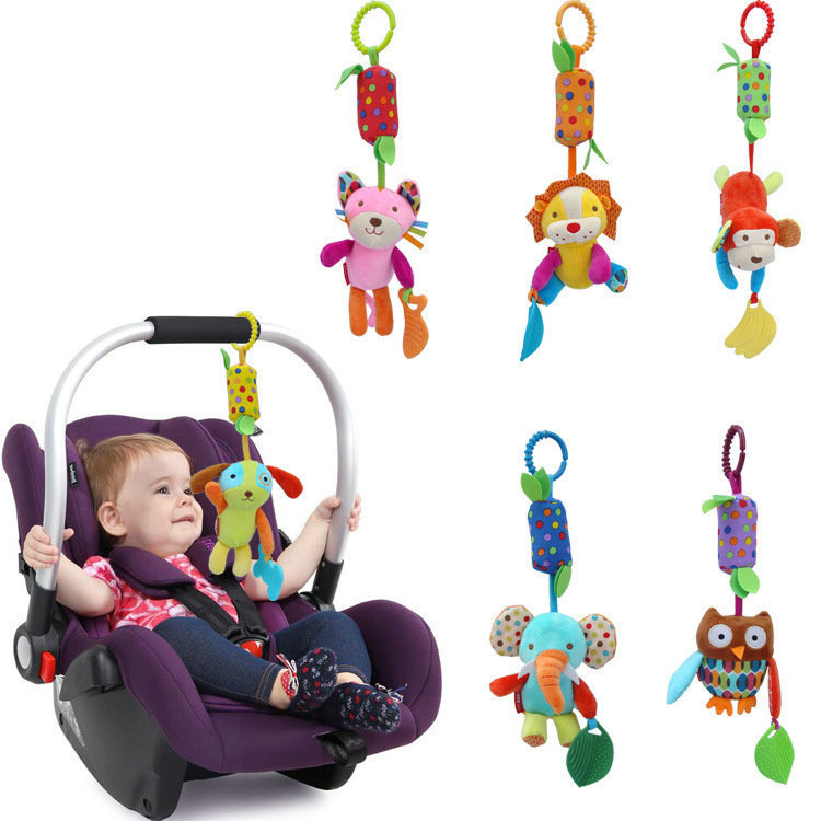 Berço pendurado chocalho cama de bebê vento carrilhão cama pingente com mordedor carrinho pendurado brinquedo 0-3-6-9 me