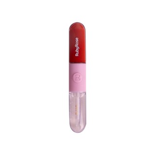 Batom e Gloss Liquido Duo - Hbf569 - Ruby Rose em Oferta na Shopee