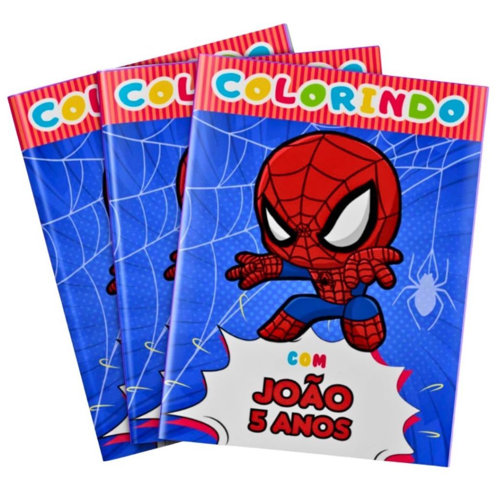 Livro de colorir Homem-Aranha baby Lembrancinha personalizada