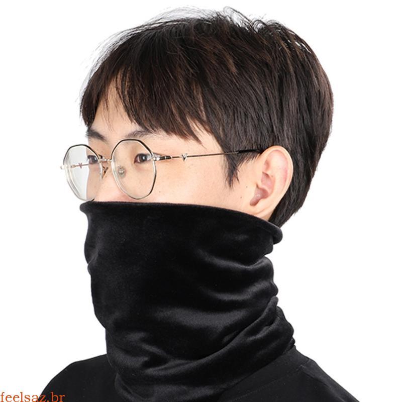 feelsaz Inverno Veludo Pescoço Mais Quente Gaiter Dupla Camada Térmica À Prova De Vento Cor Sólida Esqui Para Infinito C