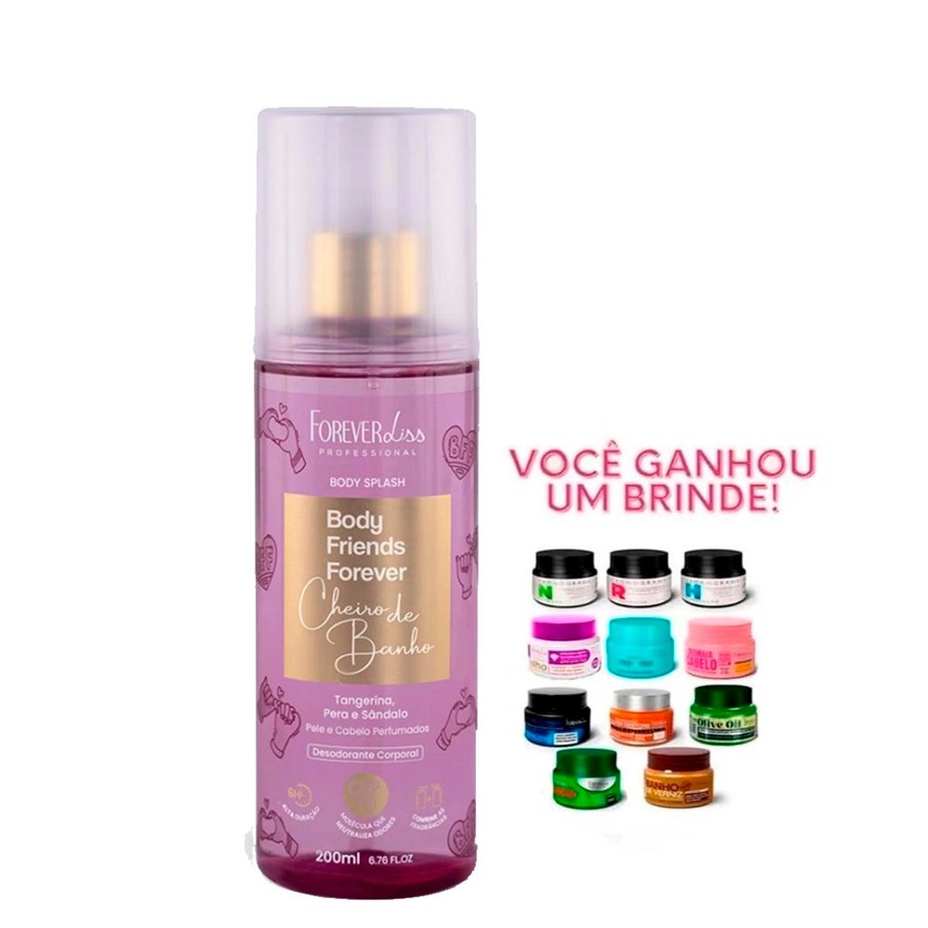 Body Splash BFF Cheiro de Banho Fragrância leve Forever Liss 200ml