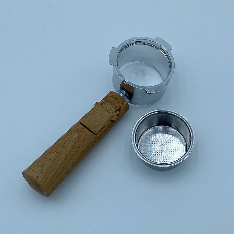51mm máquina de café imitação grão madeira alça sem fundo funil acessórios filtro em pó copo liga alumínio máquina café
