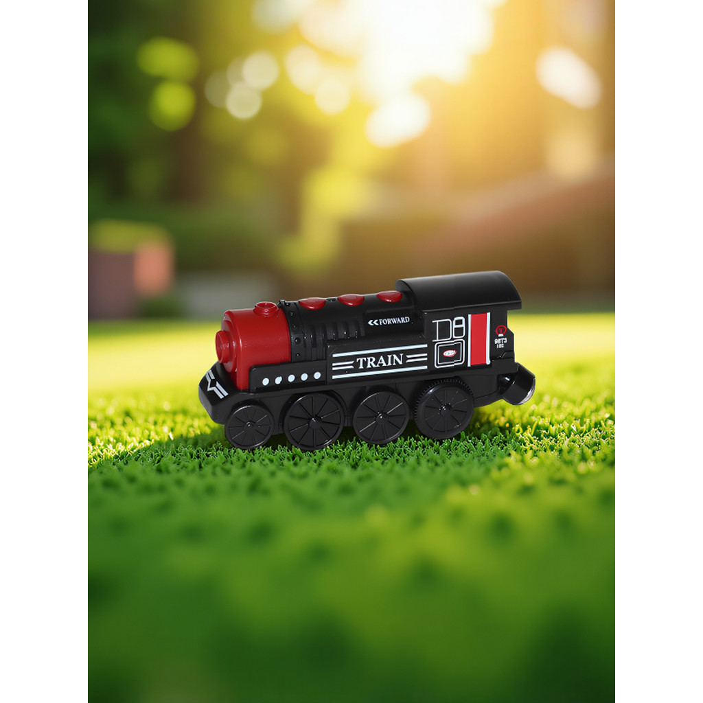 Caminhão elétrico caminhão locomotiva compatível trem de madeira pista de madeira brinquedo infantil menino 3 anos de id