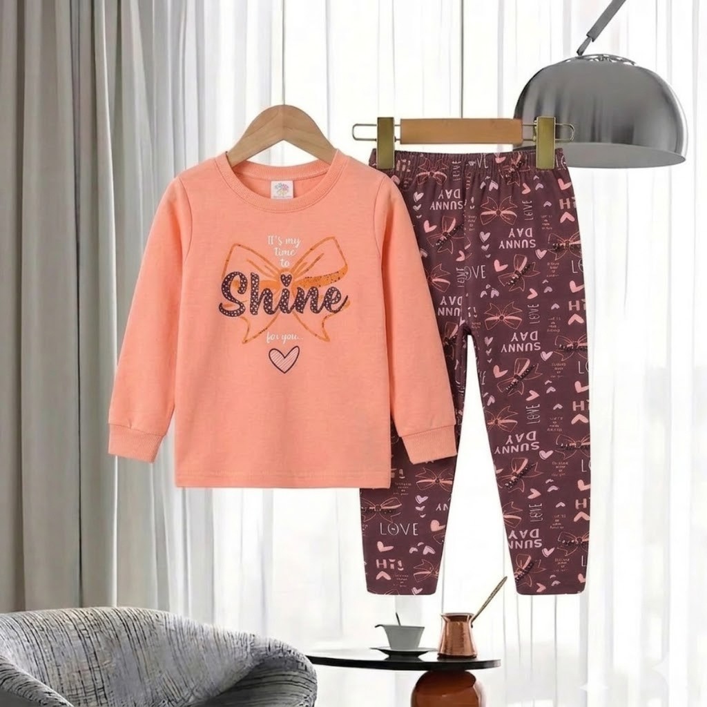Conjunto Moletom Infantil Feminino Inverno Quentinho Menina Roupa de Frio