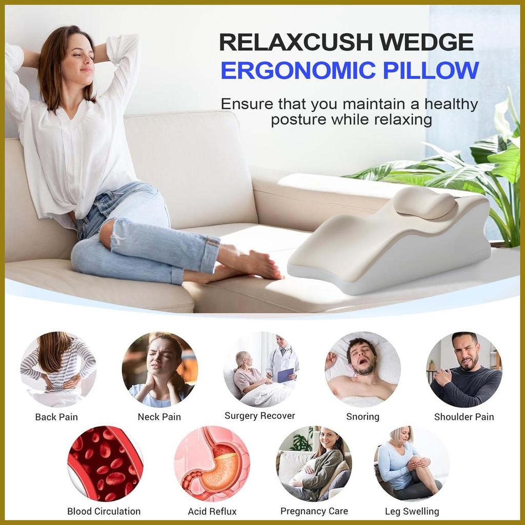 Travesseiro Lombar Almofada De Apoio Ergonômico Cunha Multifuncional Sleep Aid Encosto Cama Acessórios fuanbbr