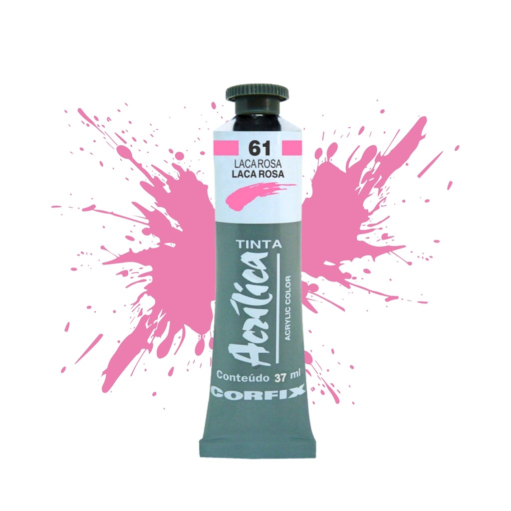 Tinta Acrilica Corfix 37Ml 061-laca Rosa
