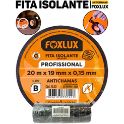 Fita Isolante Foxlux 20m Kit 10 Antichamas Alta Resistência Instalações Elétricas