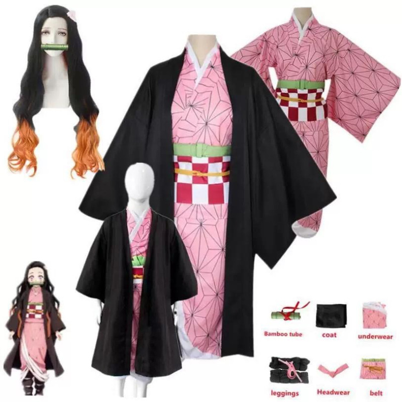 Kimono Nezuko Demon Slayer Cosplay Anime Fantasia Feminina Japão