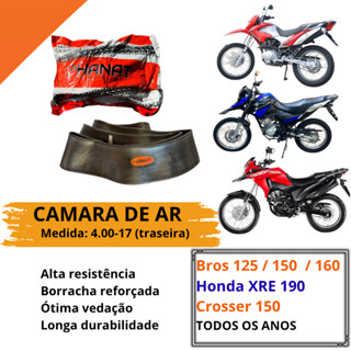 Câmara De Ar Moto 4.00 17 traseiro BROS 125 150 160 XRE 190 Crosser 150 em Oferta na Shopee