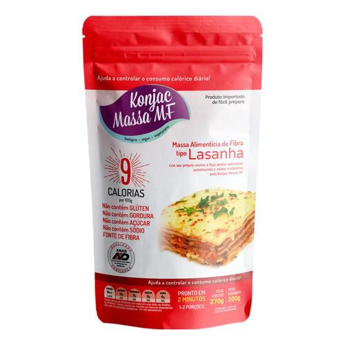 Konjac Massa Mf Tipo Lasanha 270g Zero Carb Vegana