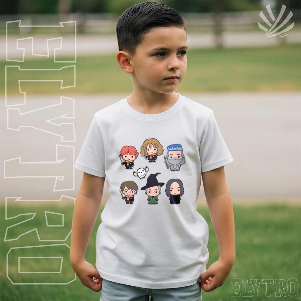 Camiseta Infantil Harry Potter Personagens Algodão Confortável
