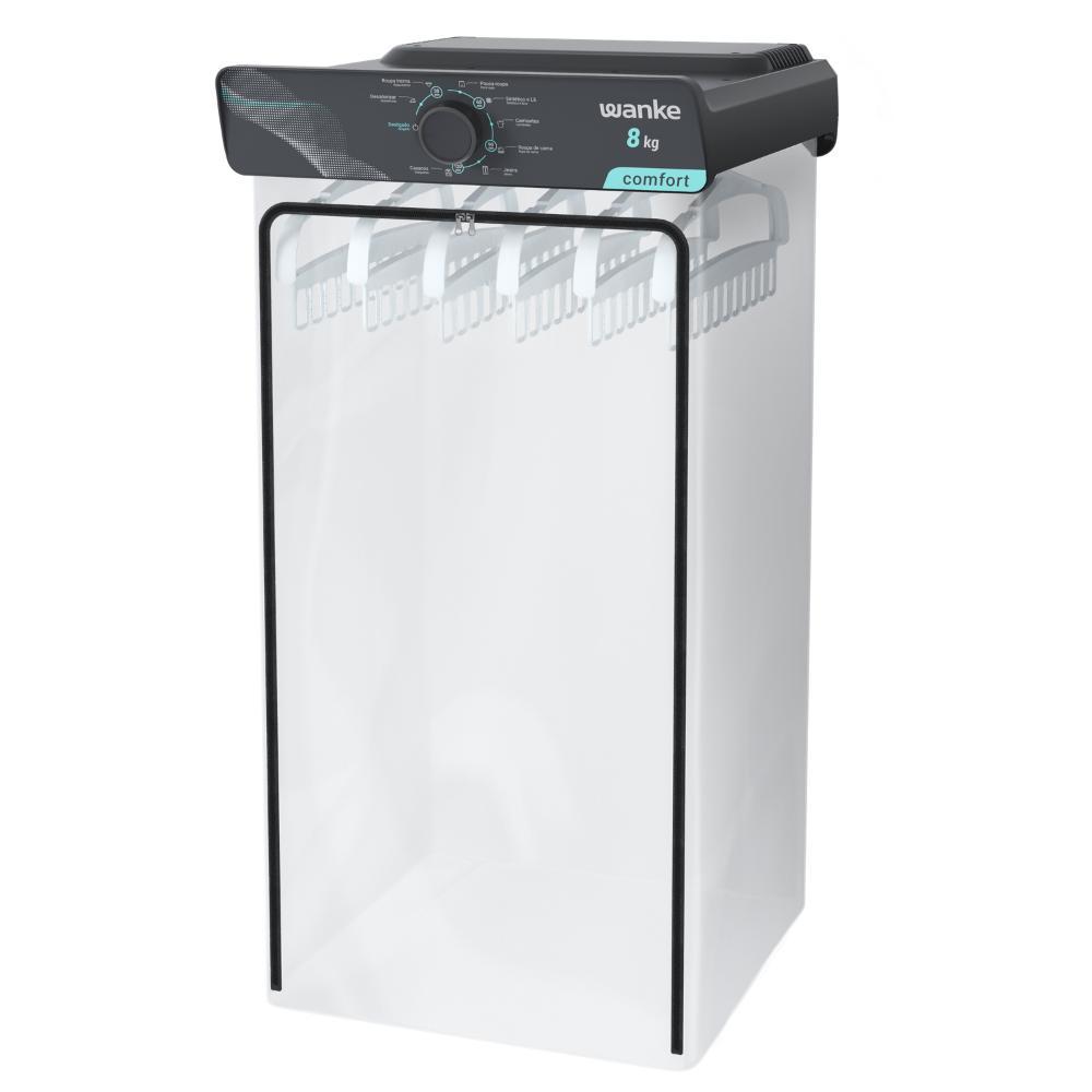 Secadora de Roupas de Parede Wanke Confort 8kg 220V com 8 Programas e Timer 120 Min Grafite