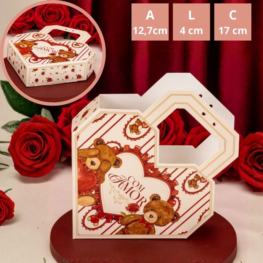 10 SACOLA CORAÇÃO 12,7X4X17cm 5894 DOLCE AMORE ( NAMORADOS JANGO 2026) · foto 2