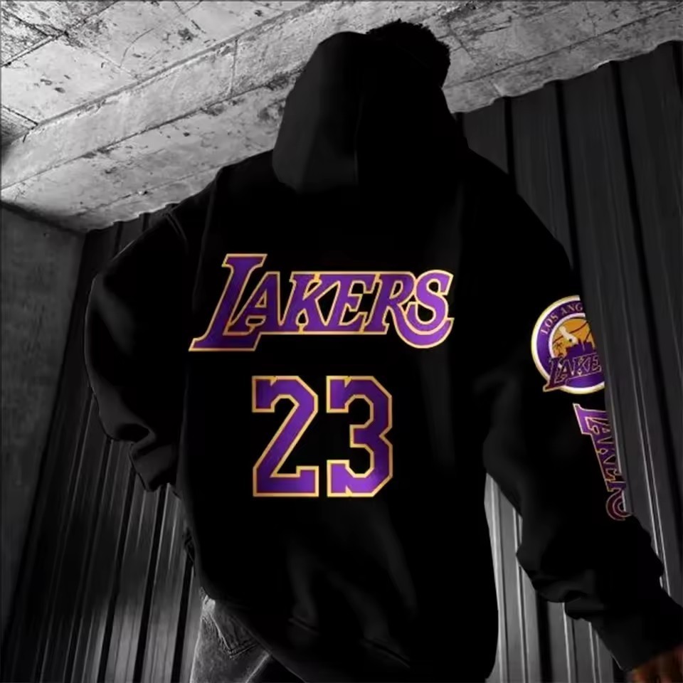 Moletom Blusa Estiloso Estampado Malha Premium Algodão Confortavel Basquete 23 Jersey Estiloso Quentinho