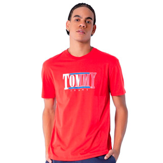 Camiseta Tommy Jeans Masculina RWB Centered Logo Vermelha em Oferta na Shopee