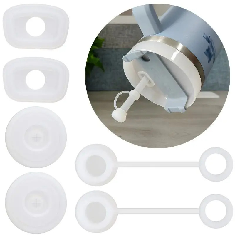 Tampa Protetora Canudo Copo Térmico Proteção Antivazamento Vedação Silicone Reposição 600 900 1200ml