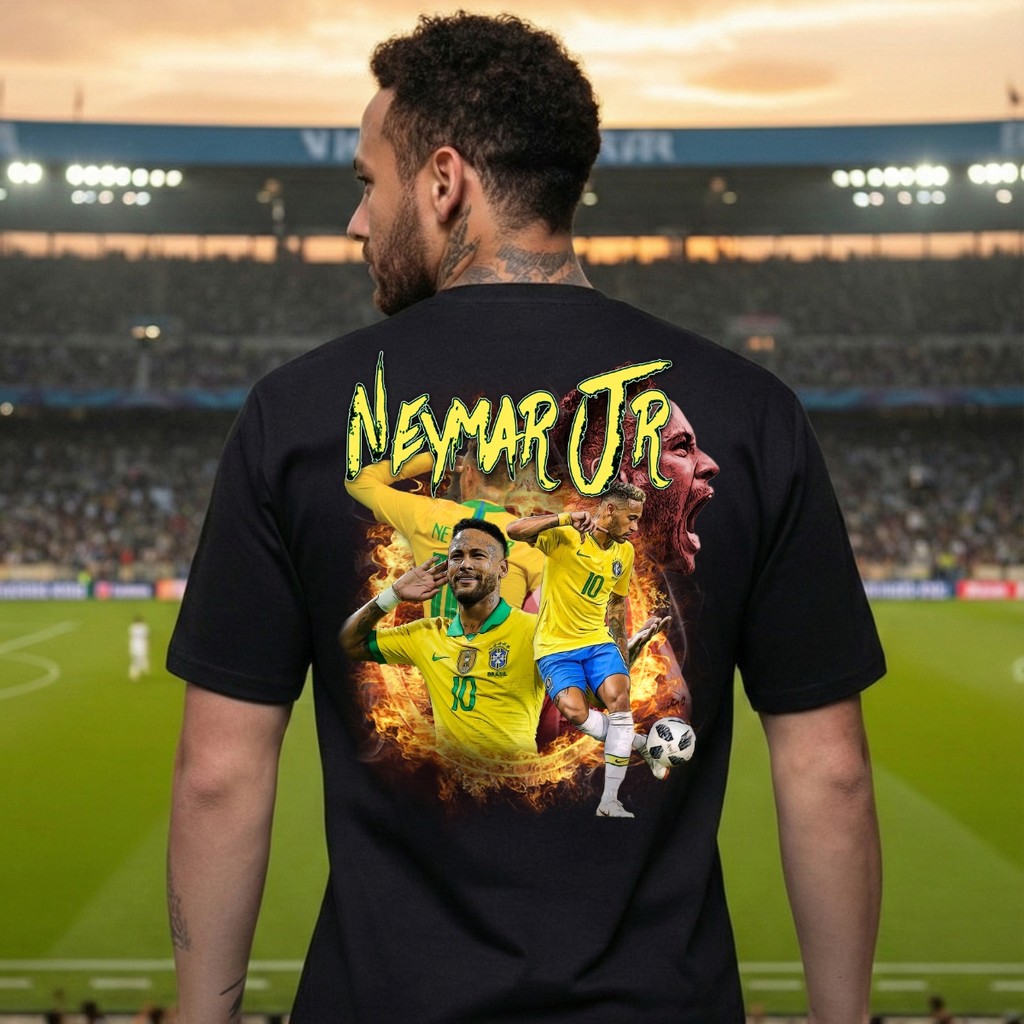 Camiseta Neymar jr Presente Algodão Futebol Seleção Brasileira Várias Cores