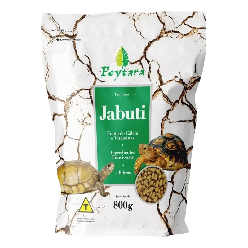 Ração Poytara Premium Jabuti 800g Bag Livre de Corantes Artificiais Répteis Terrestres em Oferta na Shopee