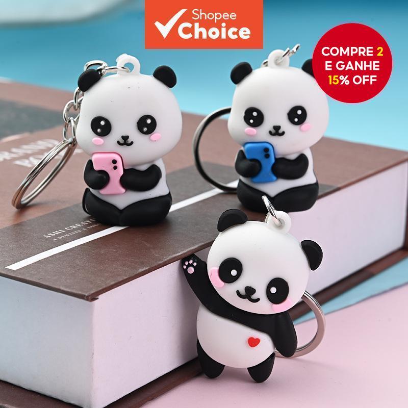 1 Pçs Panda Brincalhão Tesouro Nacional Preto e Branco Chaveiro Saco Chave Pingente do Telefone Móvel Presente em Oferta na Shopee