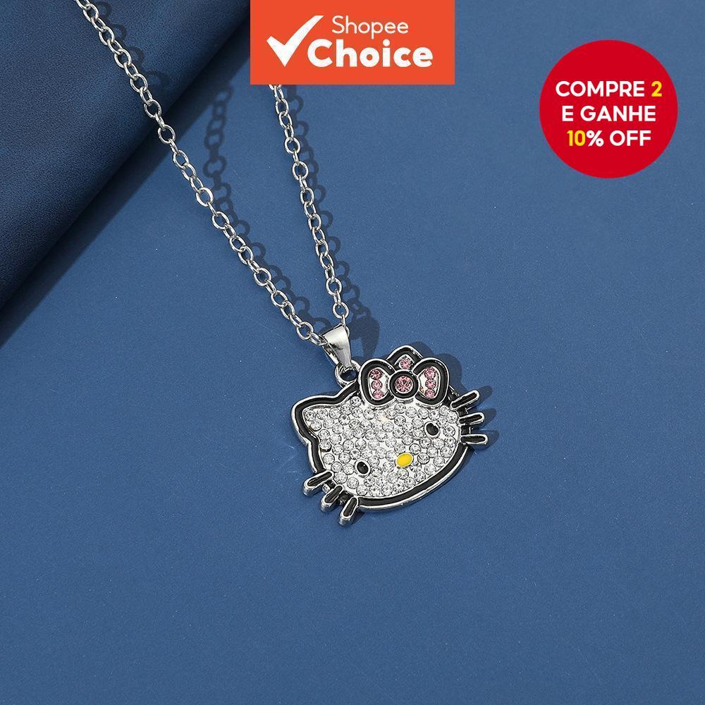 Colar Moderno Com Pingente De Gato E Diamante Completo Para Mulheres , Elegante , Versátil , Joia , Presente em Oferta na Shopee