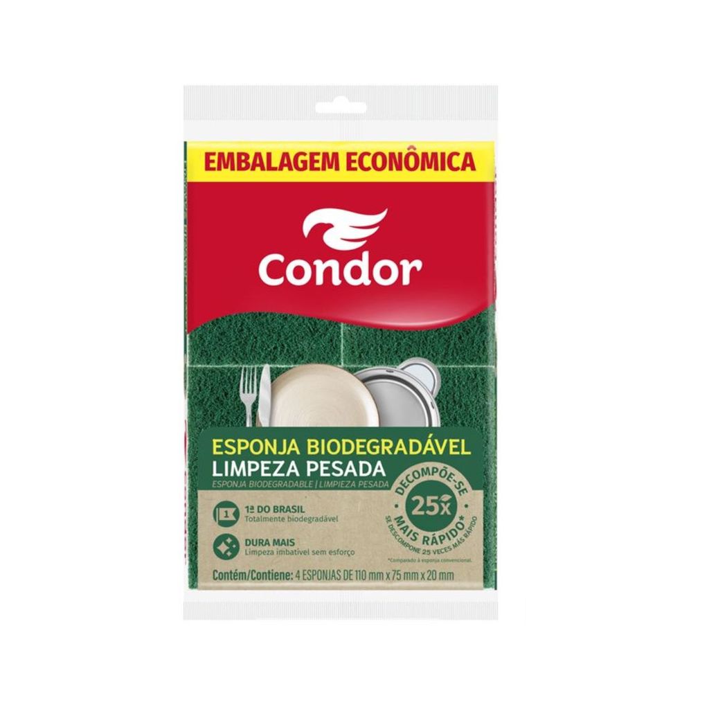 ESPONJA DURA MAIS L4P3 BIODEGRADAVEL CONDOR 1566