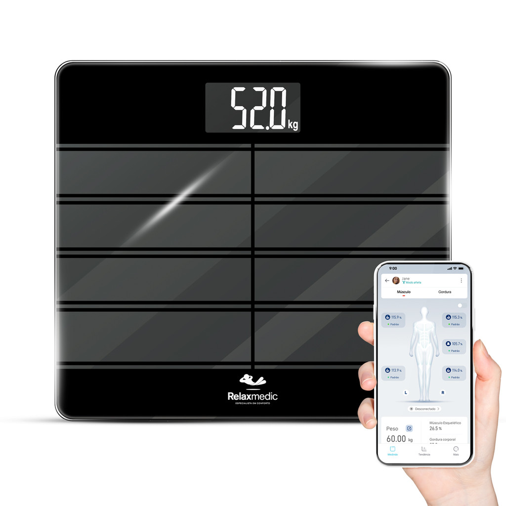 Balança De Bioimpedância Max 250 Preto Relaxmedic em Oferta na Shopee