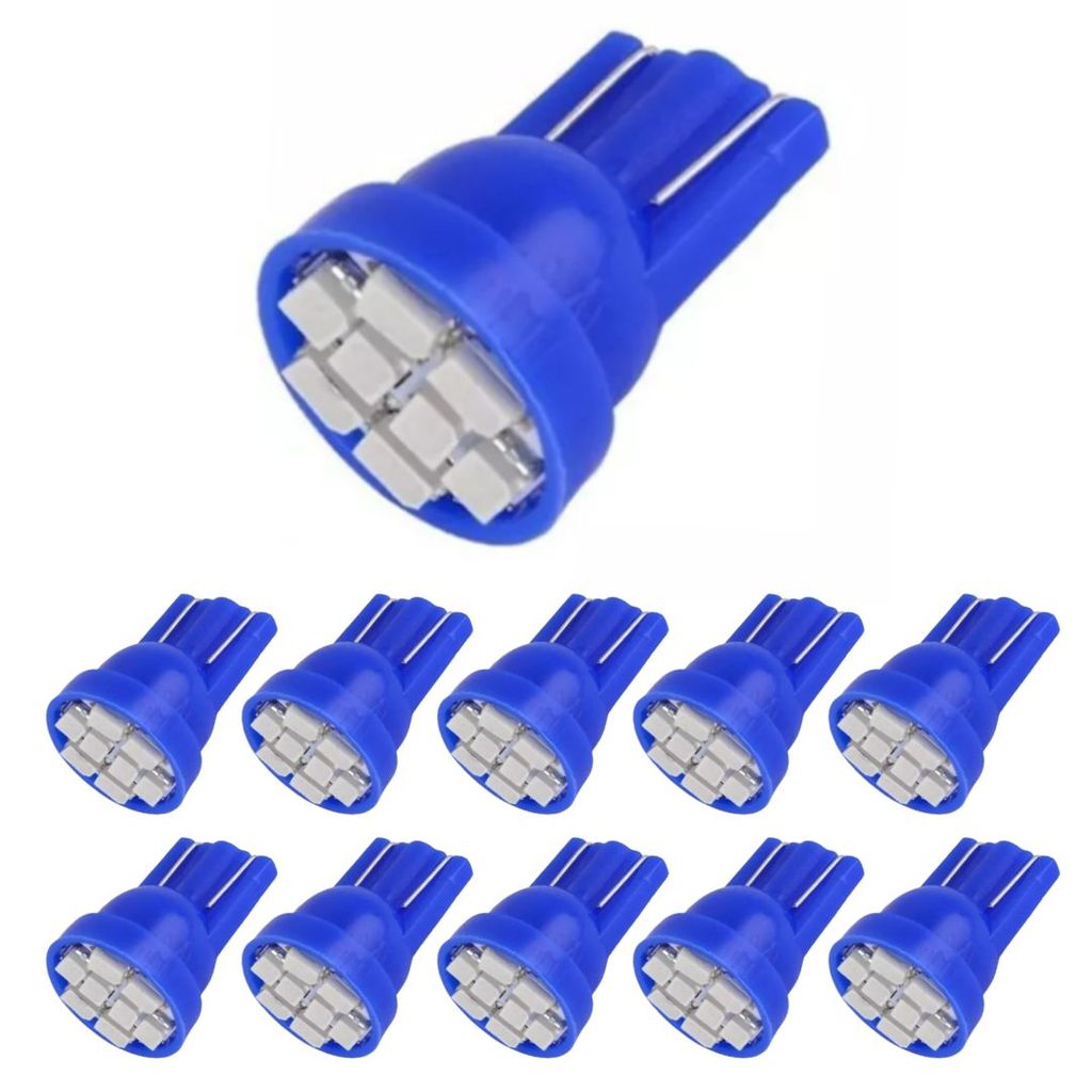 KIT 10 LAMPADA T10 8 LED W5W AZUL 12V em Oferta na Shopee