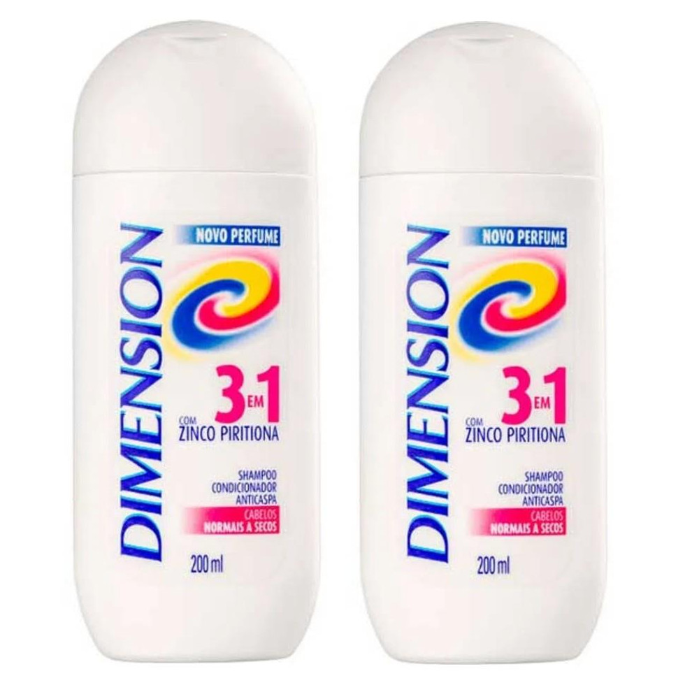 Shampoo Dimension Anticaspa 3 em 1 Cabelos normais a secos - Kit com 2 em Oferta na Shopee
