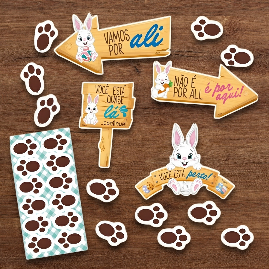 Kit Decorativo de Páscoa - Caça Aos Ovos - 1 unidade - Regina - Rizzo em Oferta na Shopee