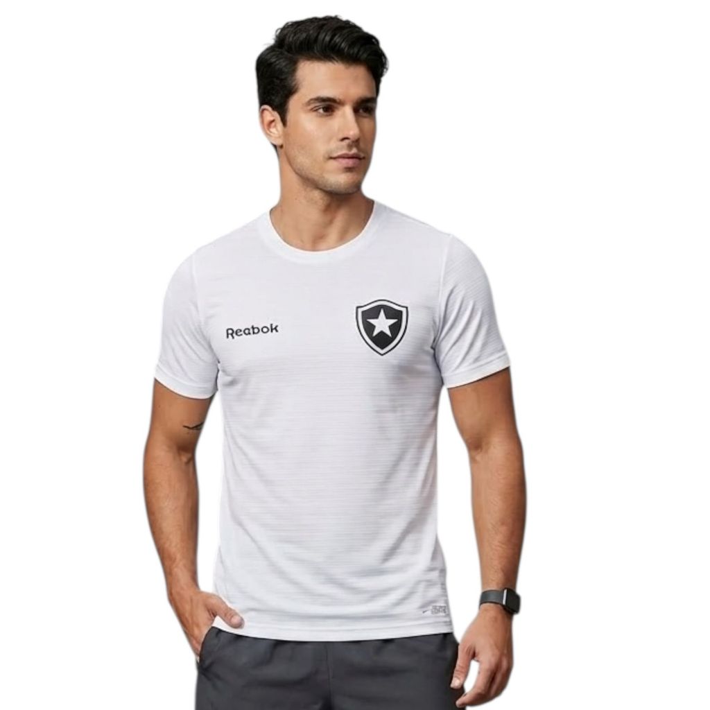Camiseta Masculina Botafogo Branco Dry Fit