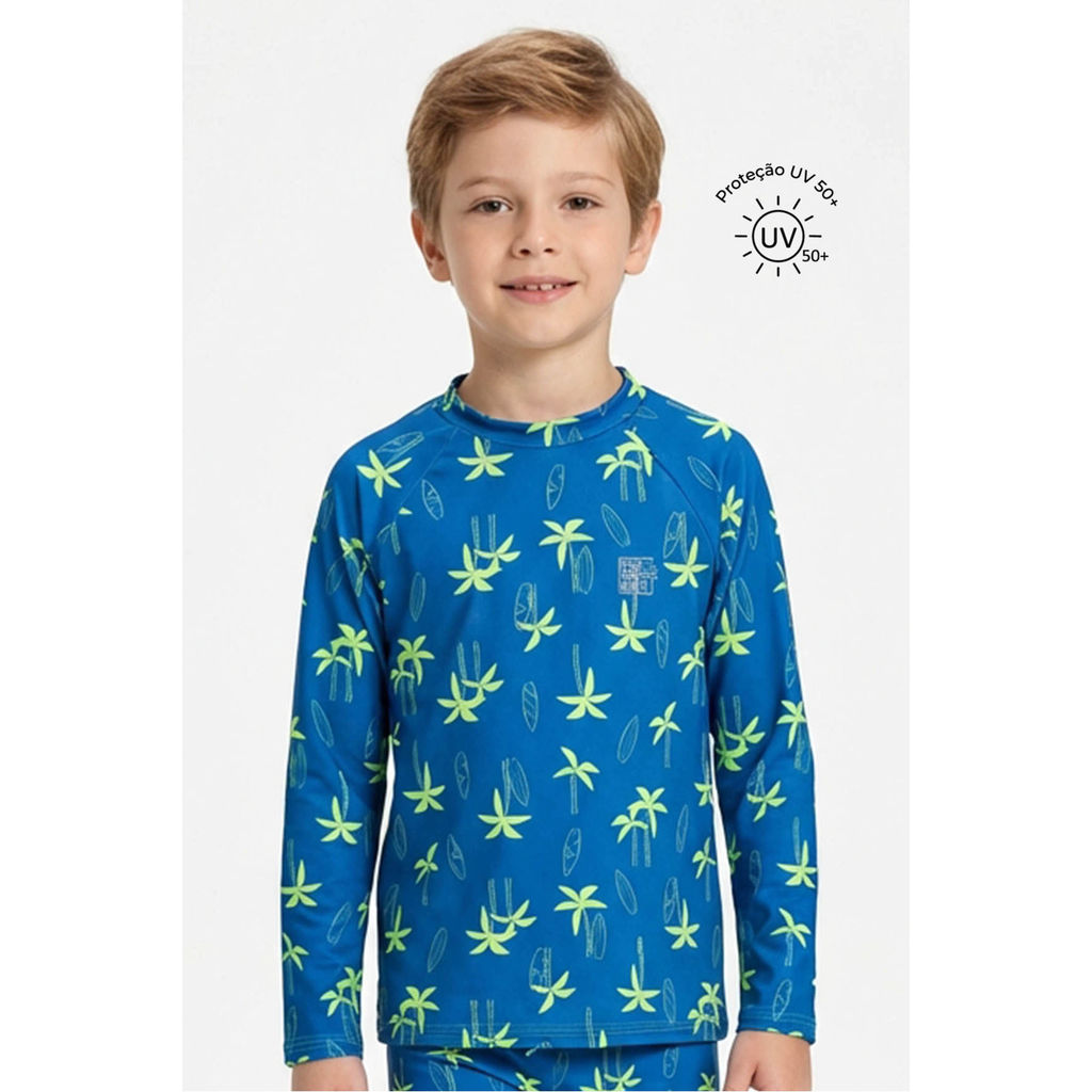 Camiseta de Proteção Infantil Menino Surf Elian Azul