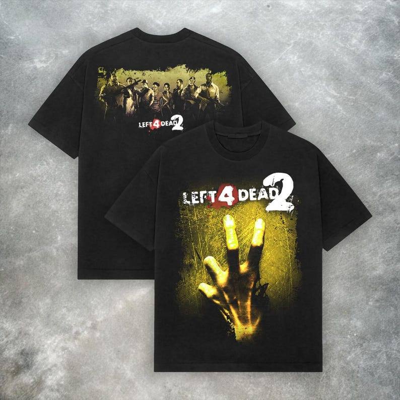 Music.Soul Camiseta Unissex Left 4 Dead 2 Video Game Estampa Retro Zombie Confortavel Estilosa Divertida Casual