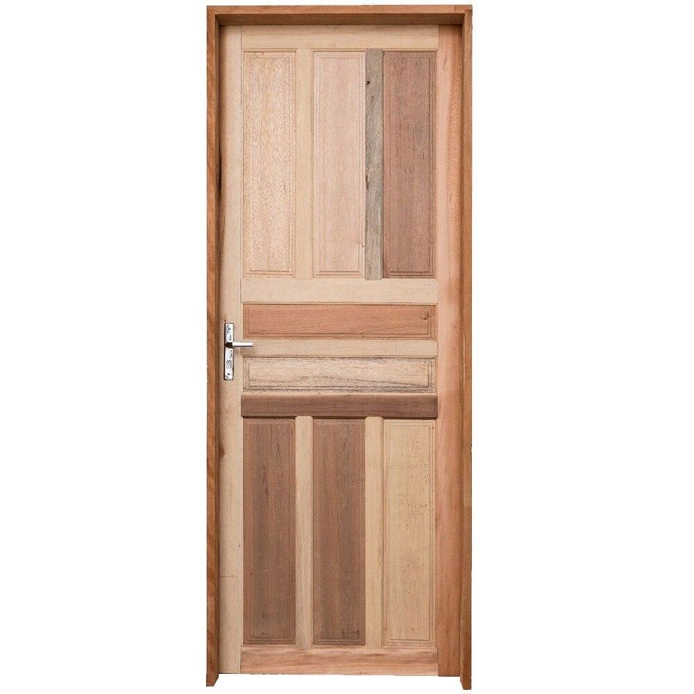 Kit Porta de Madeira Grantok Mista M09 Externa, Abertura à Esquerda 213x86 cm