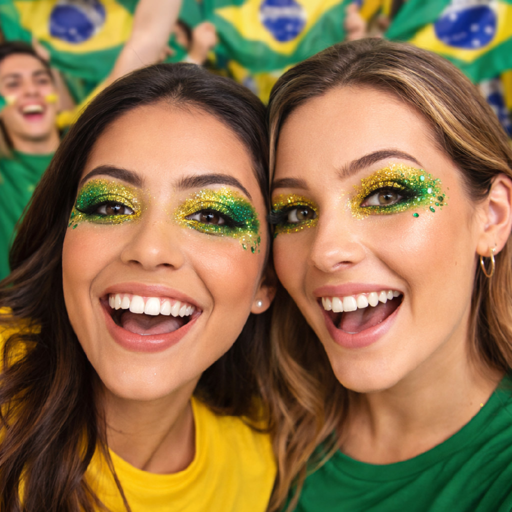 Kit Glitter em Pó Brasil Verde e Amarelo Copa do Mundo - 06g