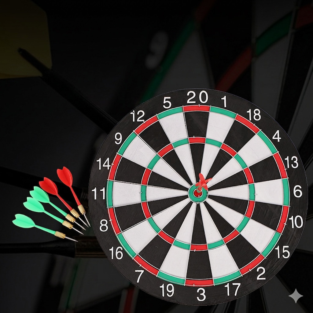 Kit De Dardos 2 Em 1 Com Alvo Duplo E 4 Unidades