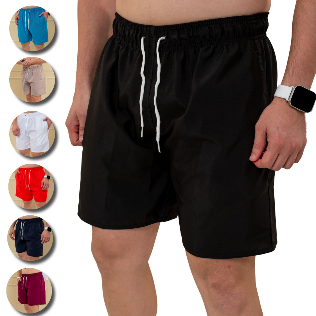Short Tactel Masculino Bermuda Para Treino, Academia, Praia e Casual Com Elastano Reforçado 3 Bolso