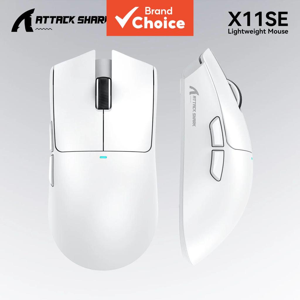 Mouse Gamer Leve ATTACK SHARK X11SE, Sem Fio Tri-Modo, 22000DPI, 65H de Bateria, Design Ergonômico para Jogos de
