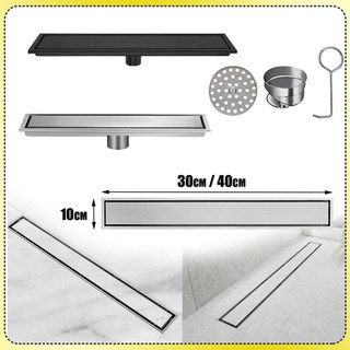Ralo linear para chuveiro ralo retangular de aço inoxidável ralo embutido com tela filtrante 10x30cm 10x40cm