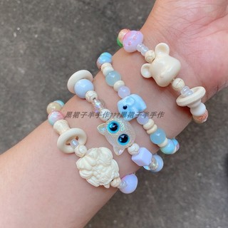 4 estilos pulseira novo estilo Design sentido dos desenhos animados bonito pequeno elefante gato gorduroso resina vidro 