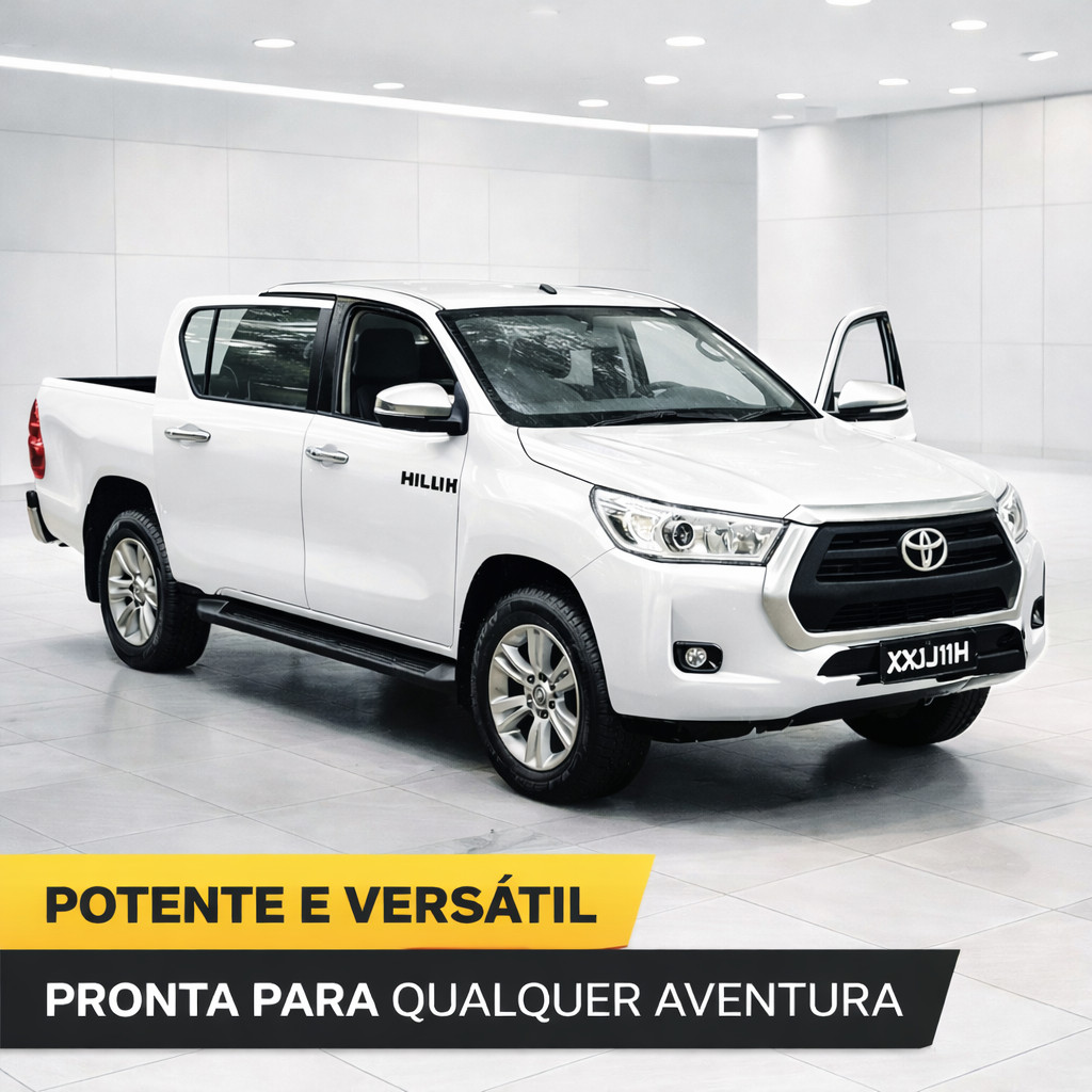 Miniatura De Ferro Toyota Hilux 2021 para Colecionadores 12cm - Preto, Branco, Azul e Prata