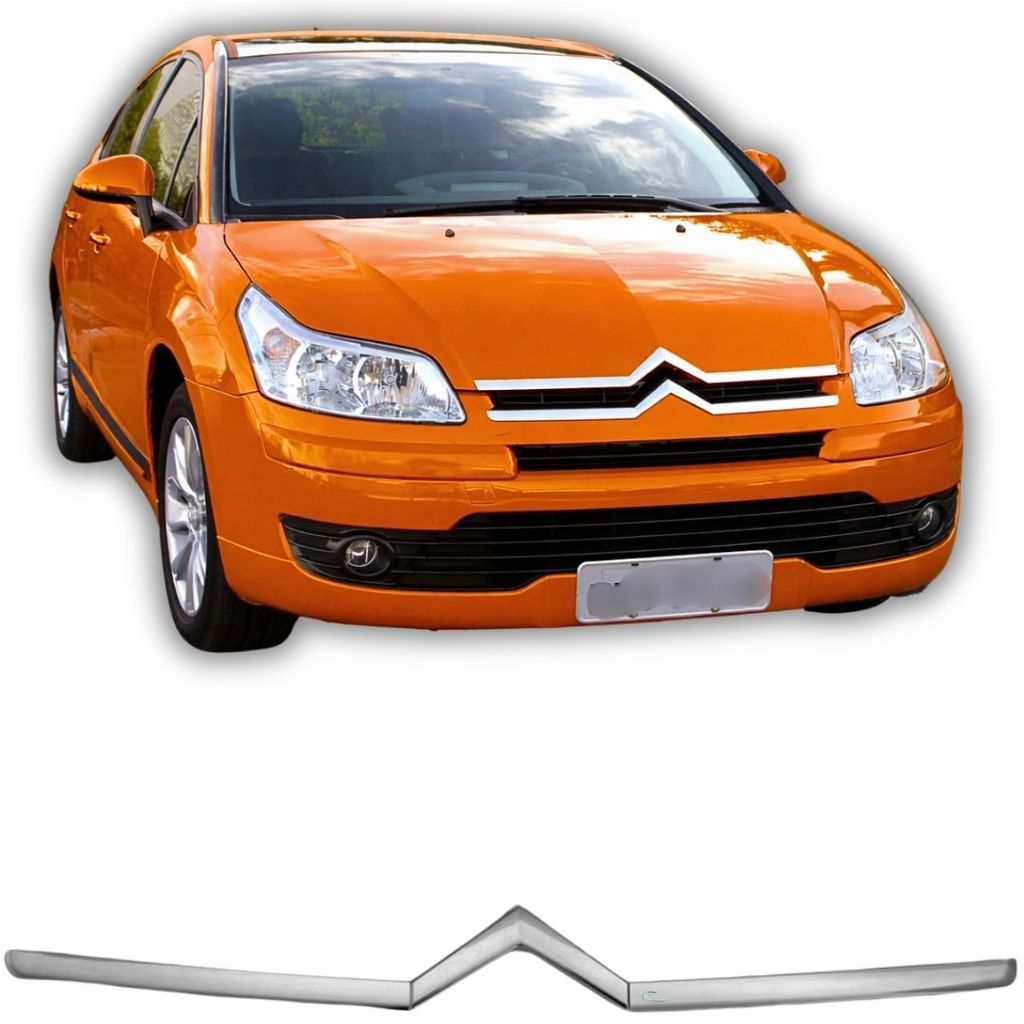 Friso Parachoque Dianteiro Para Citroen C4 2009 2010 2011 2012 a 2013 Cromado