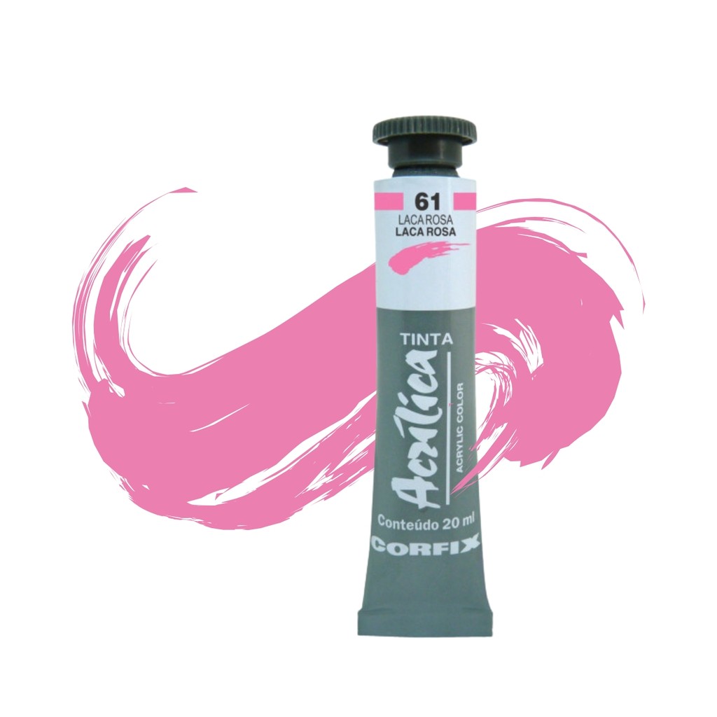 Tinta Acrilica Corfix 20ml 061 - Laca Rosa