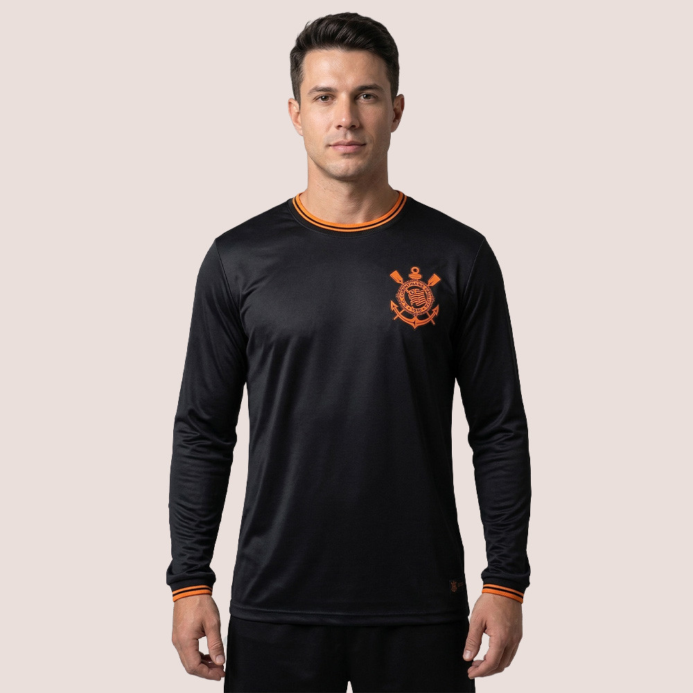 Camiseta Corinthians Manga Longa Masculina Gola Redonda Leve Respirável Estilo Casual Premium