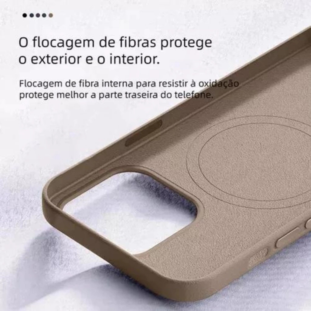 Nova Capa Magsafe De Couro Para IPhone 12 13 14 15 16 Plus Pro Max COM MAGSAFE + pelicula de brinde — imagem 2 de 2