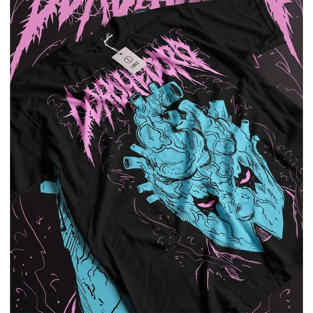 Camiseta Masculina Feminina Estampa Coração Monstro Azul Turquesa T-shirt Unissex Streetwear Envio Imediato